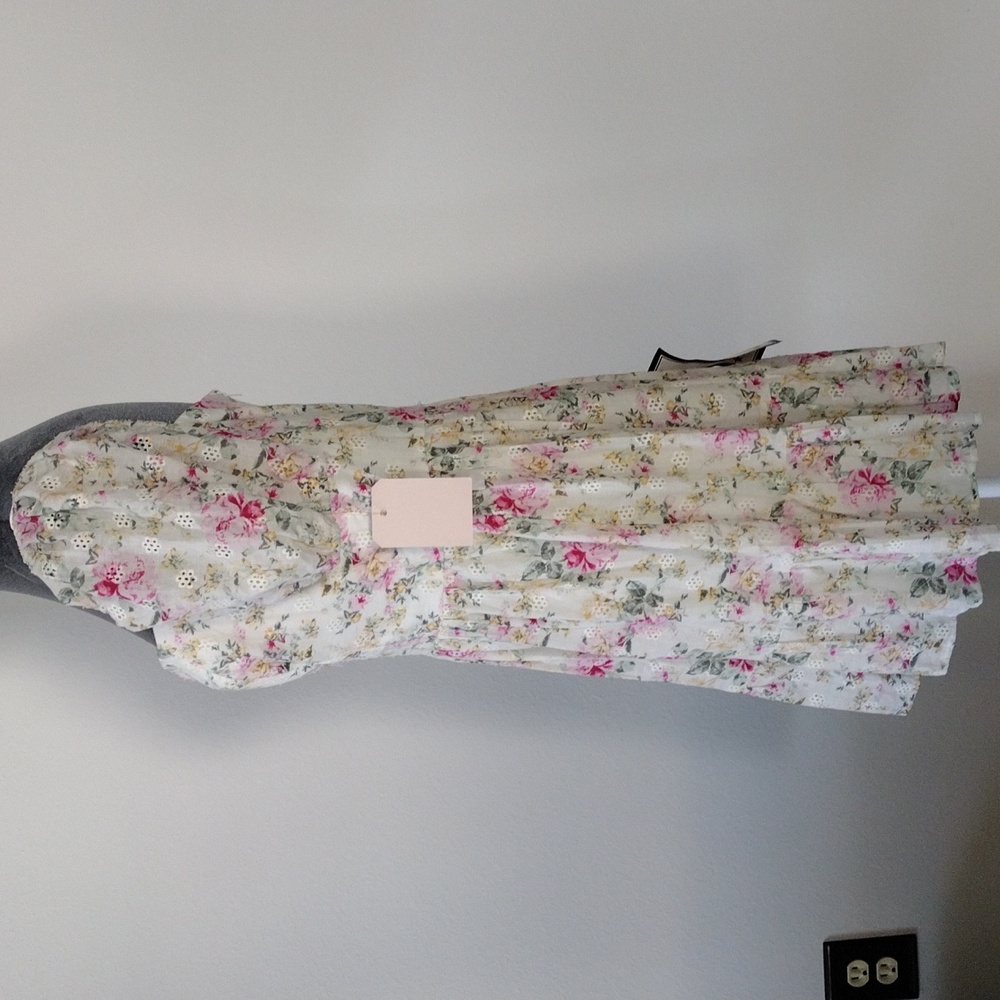 City Studio Pink Floral Eyelet Mini Dress, Size L - Picture 8 of 16